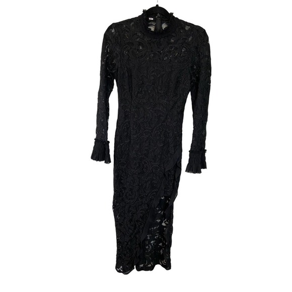 ALEXIS Fala Lace Long-Sleeve Front-Slit Cocktail Dress - Picture 1 of 5